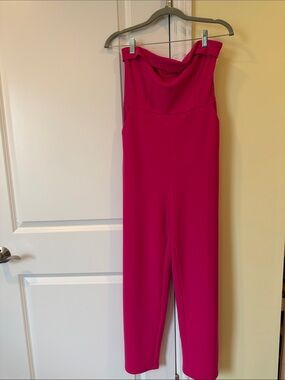 Strapless Fuchsia Jumpsuit
